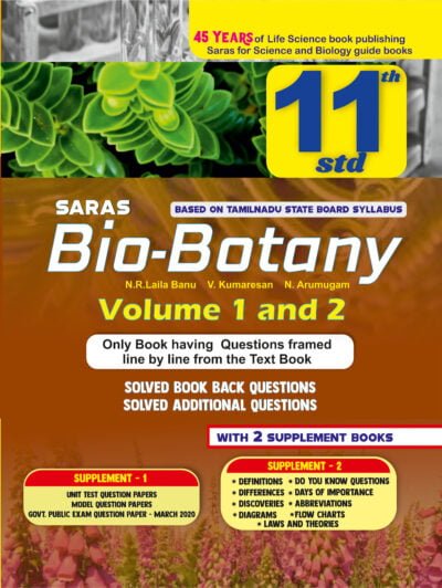Saras 11th / +1 Bio Botany Guide - Line by line solved questions