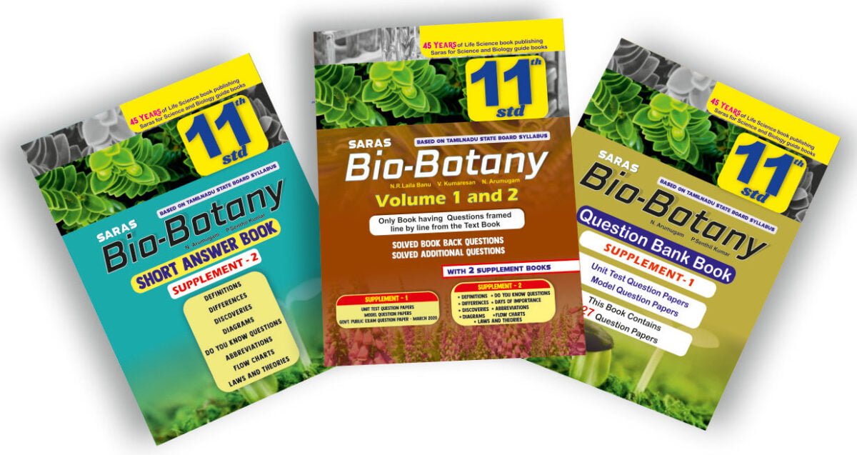 Saras 11th Std Bio Botany Guide Short Version Line by Line Solved